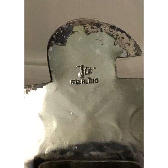 Vintage Bell Trading Post Sterling Silver Brown Agate Thunderbird Bolo Slide - Picture 4 of 4